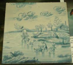 Winterlandschap met schaatsers