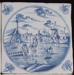 Winterlandschap met schaatsers