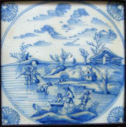 Winterlandschap met schaatsers