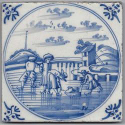 Winterlandschap met schaatsers