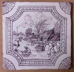 Winterlandschap met schaatsers