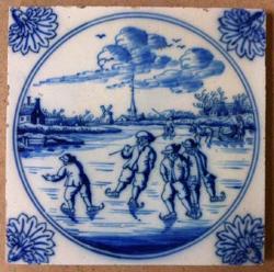 Winterlandschap met schaatsers