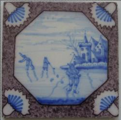 Winterlandschap met schaatsers