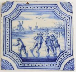 Winterlandschap met schaatsers