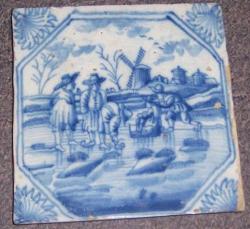 Winterlandschap met schaatsers