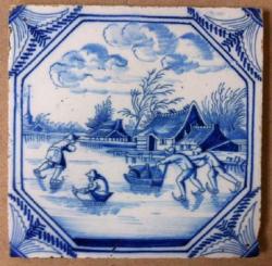 Winterlandschap met schaatsers