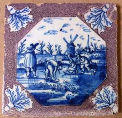 Winterlandschap met schaatsers