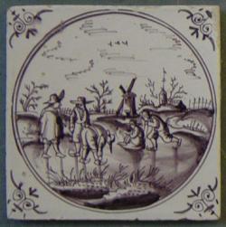 Winterlandschap met schaatsers