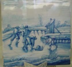 Winterlandschap met schaatsers