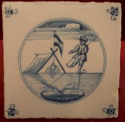 Koek en zopie tent met schaatser