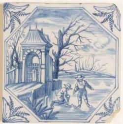 Winterlandschap met schaatsers