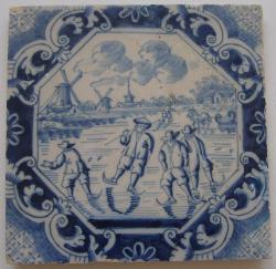 Winterlandschap met schaatsers