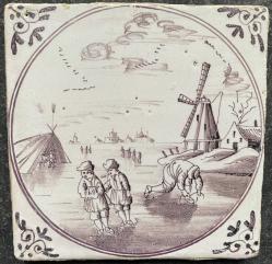 Winterlandschap met schaatsers