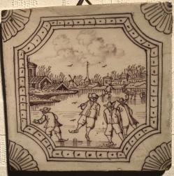 Winterlandschap met schaatsers