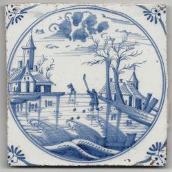 Winterlandschap met kolfspeler