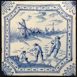 Winterlandschap met schaatsers