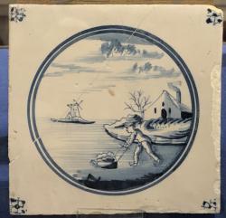 Schaatser met duwbak