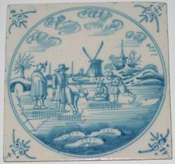 Winterlandschap met schaatsers