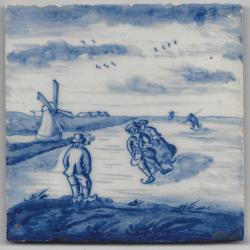 Winterlandschap met schaatsers