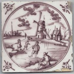 Winterlandschap met schaatsers