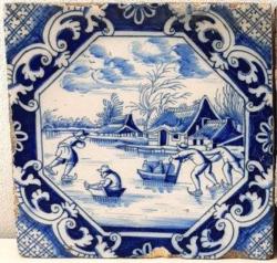 Winterlandschap met schaatsers