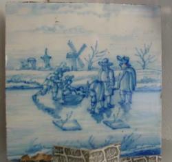 Winterlandschap met schaatsers