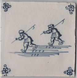 Twee schaatsers met ijshaak