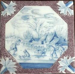 Winterlandschap met schaatsers