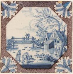 Winterlandschap met schaatsers