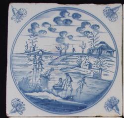 Winterlandschap met schaatsers