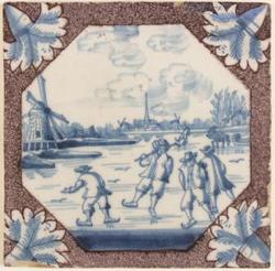 Winterlandschap met schaatsers