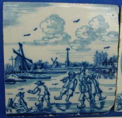 Winterlandschap met schaatsers