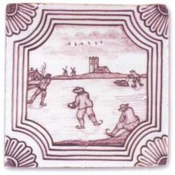Winterlandschap met schaatsers