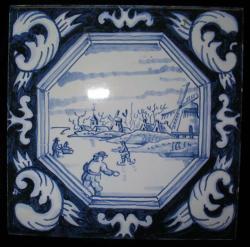 Winterlandschap met schaatsers