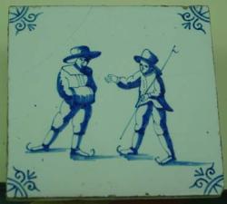 Winterlandschap met schaatsers