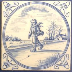 Winterlandschap met schaatser