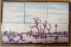 Winterlandschap met schaatsers