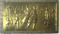 Schaatsen op een zondag in de winter op het eiland Marken in de Zuider Zee