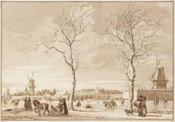 Wintergezicht op de Buiten-Amstel in Amsterdam