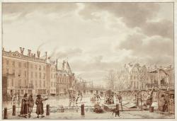 Wintergezicht op de Amstel bij Amsterdam