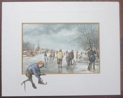 IJstafereel met schaatsers