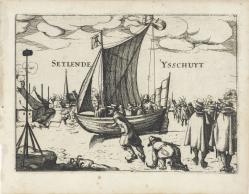 IJsgezicht met zeilende schuit