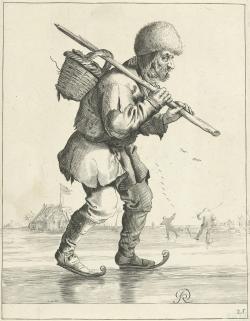 Schaatsende boer