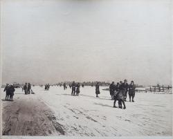 Schaatsers op de Kagerplassen bij Leiden, 1937