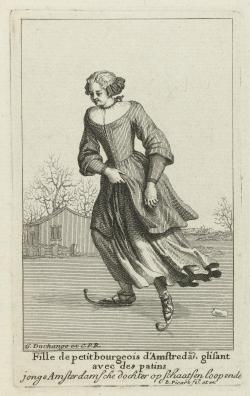 Schaatsend jong meisje uit Amsterdam