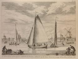 IJsboten, "De Hollandsche Ysschuitjes, in verschillende standen, zeilende op de Zaan"