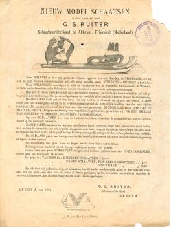 G.S. Ruiter, Akkrum; Aankondiging Vissering-Ruiterschaats