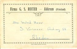Catalogus G.S. Ruiter, Akkrum; achterzijde, 39 modellen