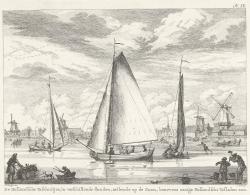 Hollandse ijsschuitjes met op de achtergrond Koog aan de Zaan