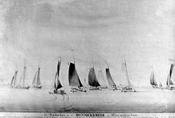 Wedstrijd ijszeilen op het Monnickemeer, 1846